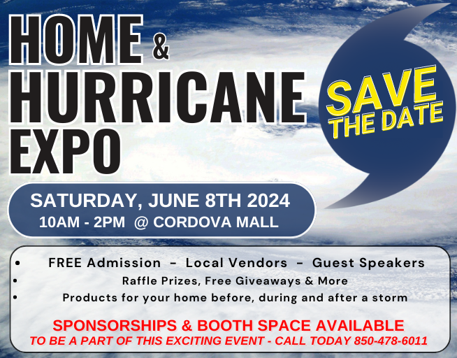 Pensacola Florida Home and Hurricane Expo Saturday June 8th 2024 1027 WXBM